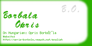 borbala opris business card